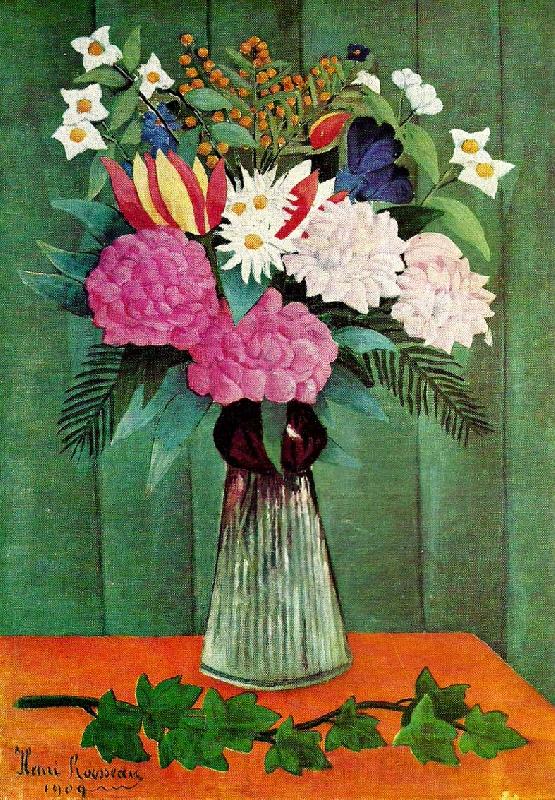 Henri Rousseau blommor i vas Norge oil painting art